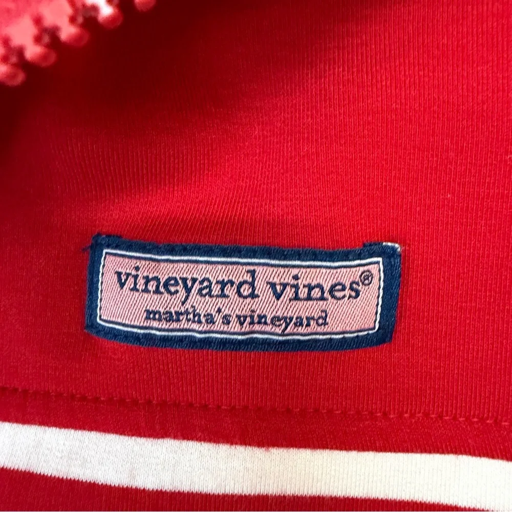 Vineyard Vines Pullover 1/4 Red Striped Relaxed Shep Shirt Soft Preppy Sz Medium - Picture 9 of 12